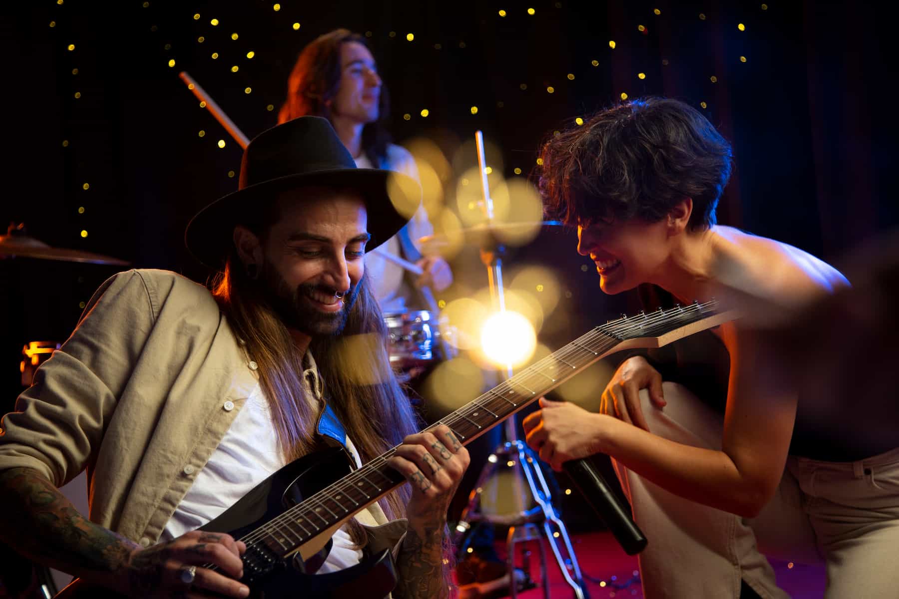 Zoom groupe de musique de soirée
