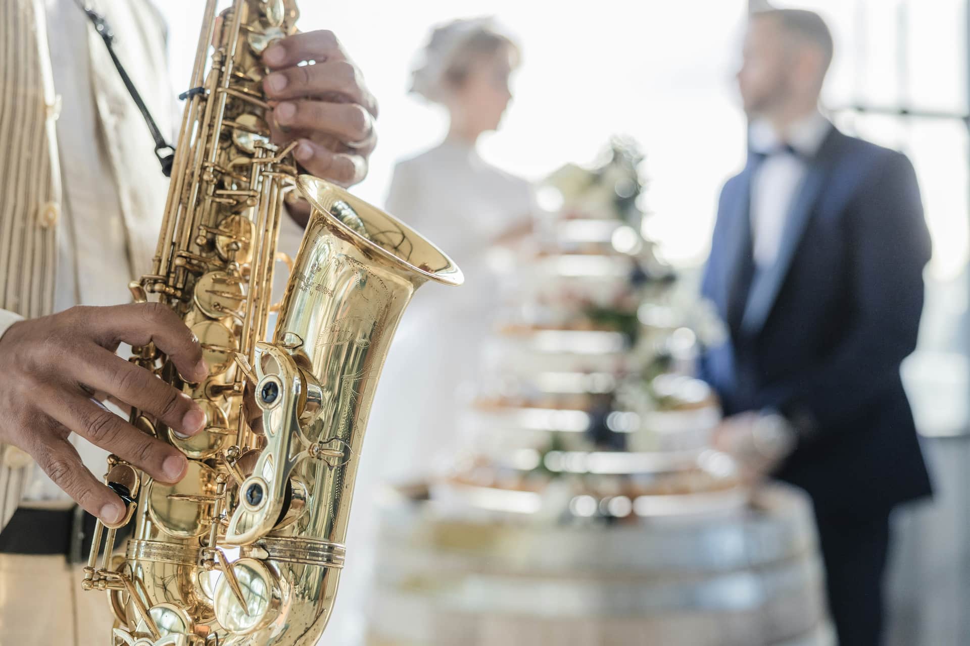Musicien de jazz jouant a un mariage
