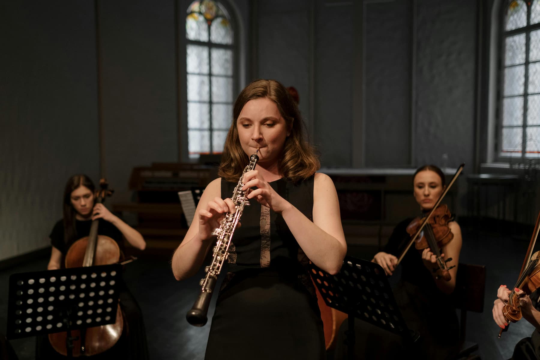 Orchestre en concert avec hautbois